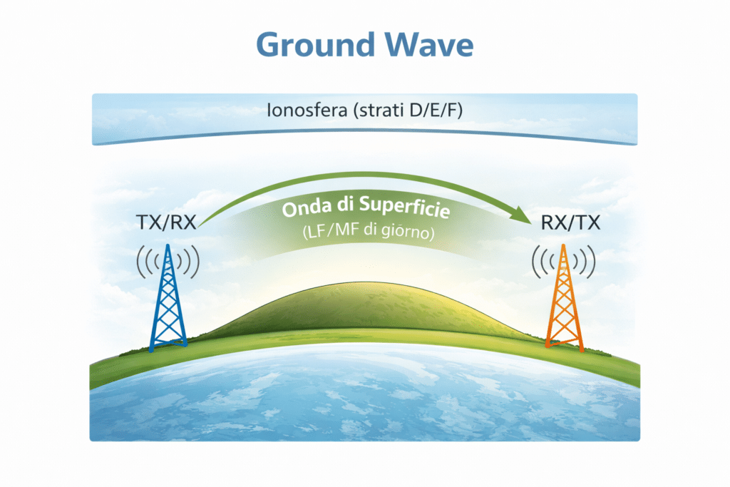 ground wave onde radio banda per banda