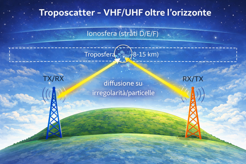 troposcatter ground wave onde radio banda per banda