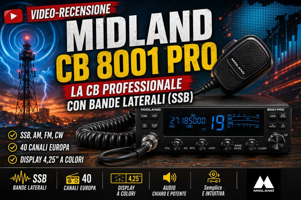 midland CB 8001 PRO radio video recensione